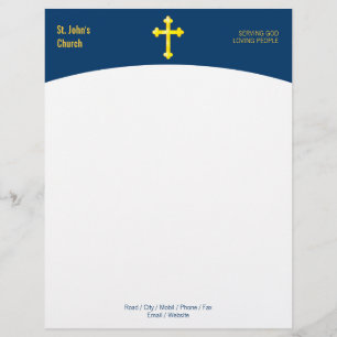 Christian Religious Cross Symbol Letterhead