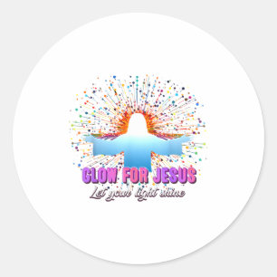 Christian Religious Glow For Jesus Let Your Light  Classic Round Sticker