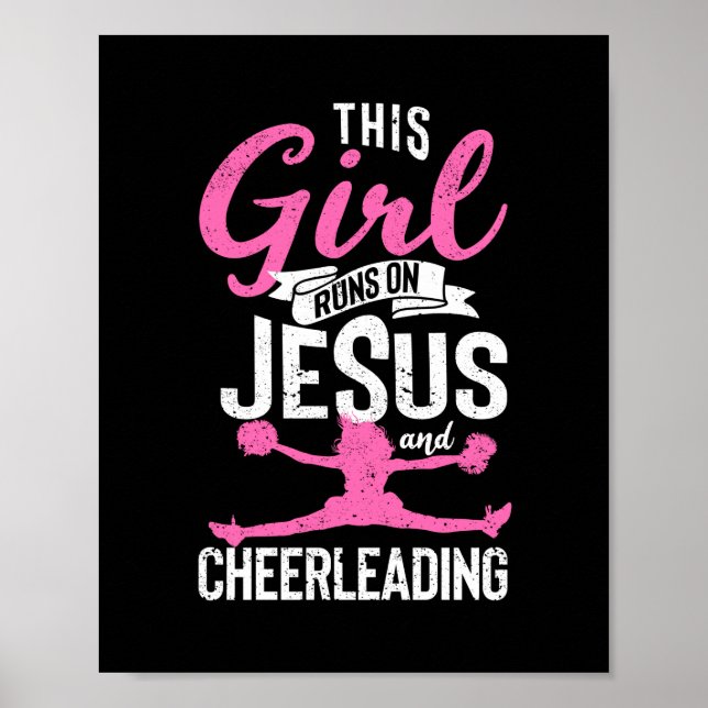 Christian Religious This girl runs on Jesus Poster (Front)