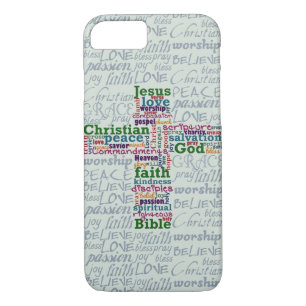 Christian Religious Word Art Cross Case-Mate iPhone Case