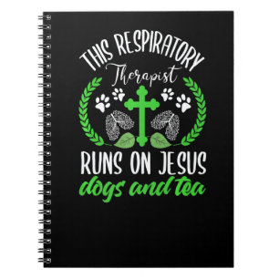 Christian Respiratory Therapis Dog Jesus RT Nurse Notebook