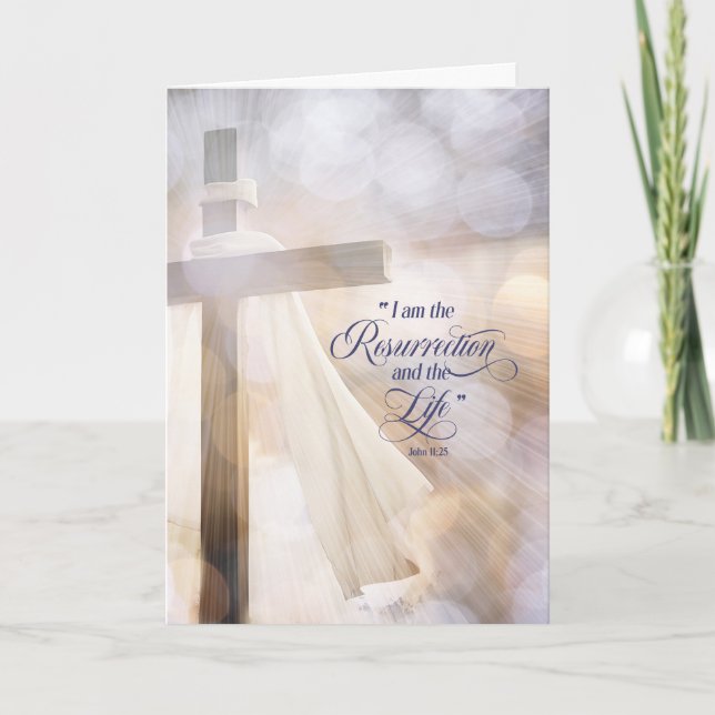Christian Resurrection Scripture Easter Holiday Card (Front)