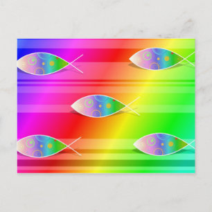 Christian Retro Fish Postcard