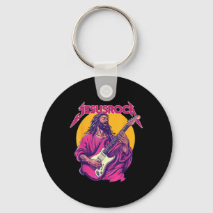 Christian Retro Funny Quote Jesus Rock Basic Music Keychain