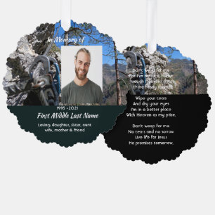 Christian Rock Climbing  Memorial Keepsake  Ornament Card