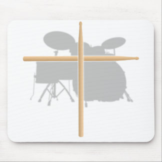 Christian Rock Drummer Drum Stick Cross Mousepad