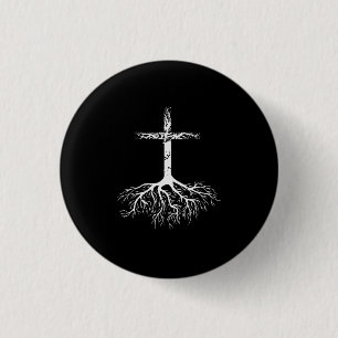 Christian Root your Faith in Jesus Christ Root Tre 1 Inch Round Button
