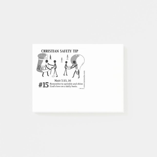 Christian Safety Tip #15 : Matt 5:13,16 Post-it Notes (Front)