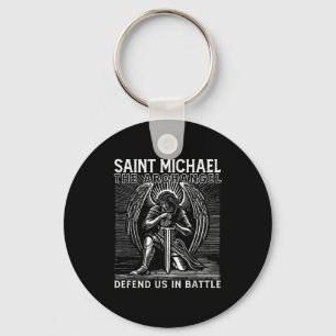 Christian Saint Michael Catholic Saint Defend Us I Keychain