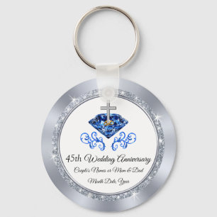 Christian Sapphire 45th Anniversary Party Ideas Keychain