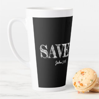 Christian SAVED with 3 Nail Cross Latte Mug