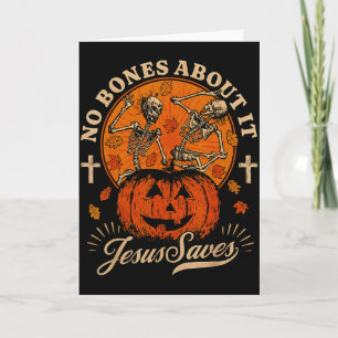 Christian Saves Funny Pumpkin Skeleton Costume For Card
