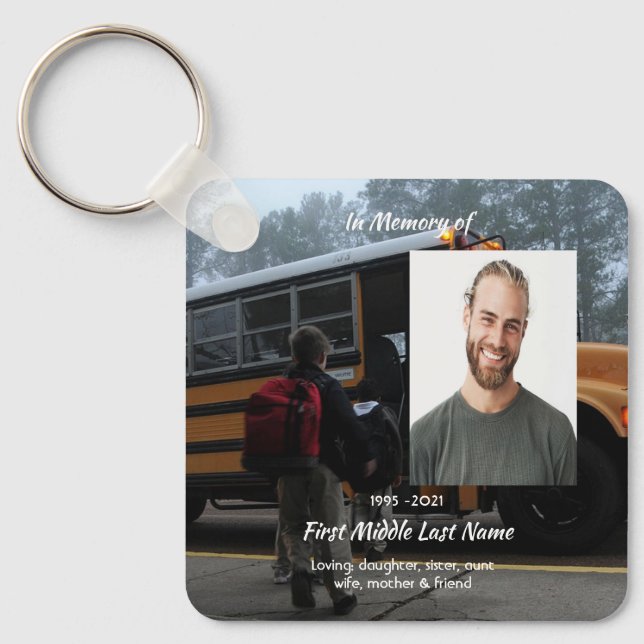 Christian School Bus Driver  Memorial Keepsake  Keychain (Front)
