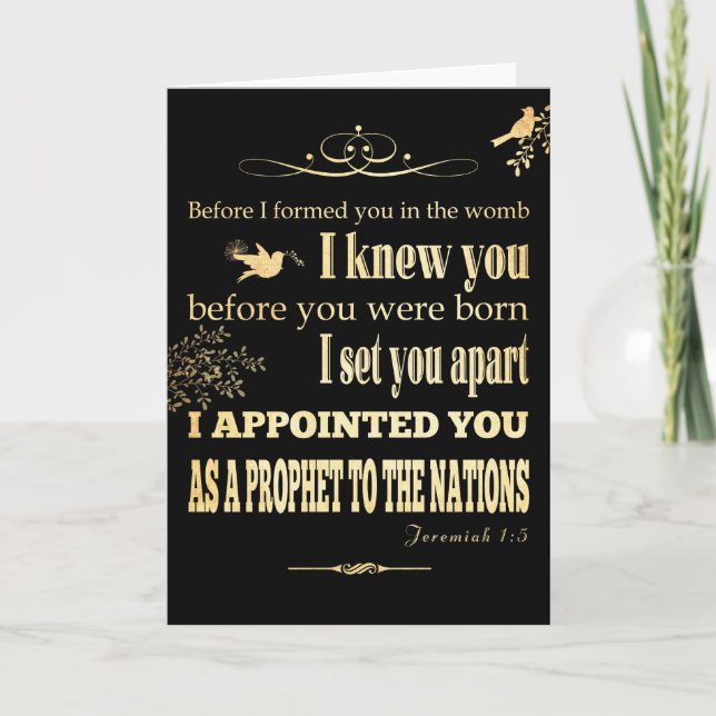 Christian Scriptural Bible Verse - Jeremiah 1:5 Holiday Card (Front)