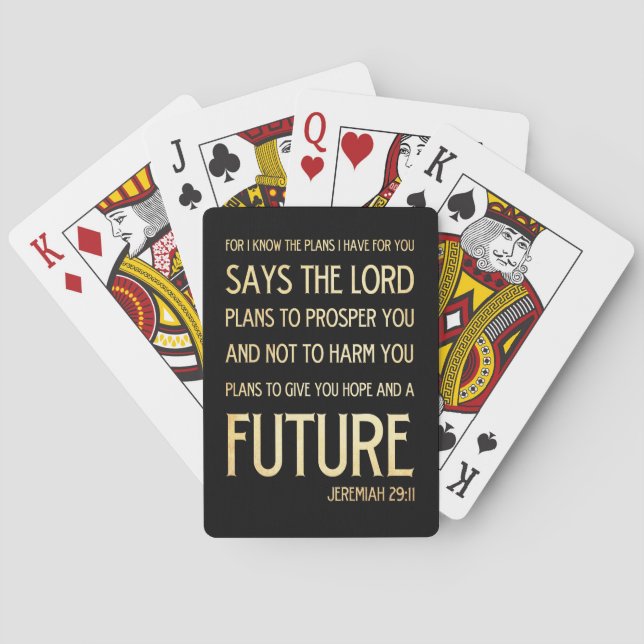 Christian Scriptural Bible Verse - Jeremiah 29:11 Playing Cards (Back)