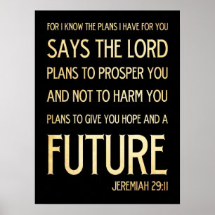 Christian Scriptural Bible Verse - Jeremiah 29:11 Poster