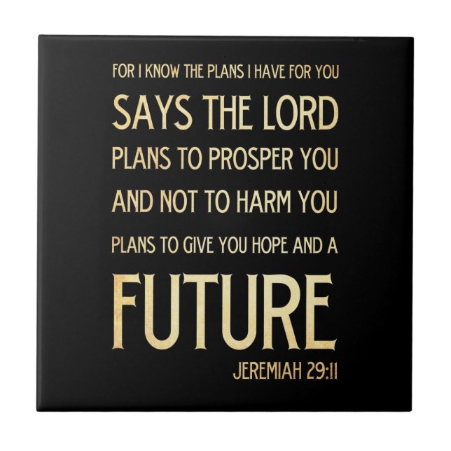 Christian Scriptural Bible Verse - Jeremiah 29:11 Tile (Front)