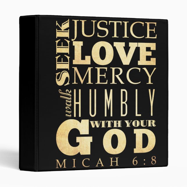 Christian Scriptural Bible Verse - Micah 6:8 Binder (Front/Spine)
