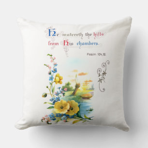 Christian Scripture And Pretty Flowers Throw Pillow