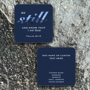 Christian Scripture Be Still Blue Mountain Custom Square Business Card