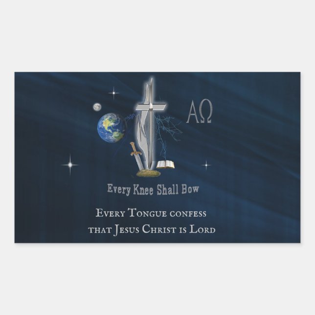 Christian Scripture Every knee shall bow  Sticker (Front)