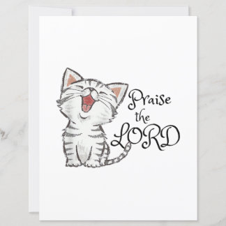 Christian scripture gift with cute cat, Praise The