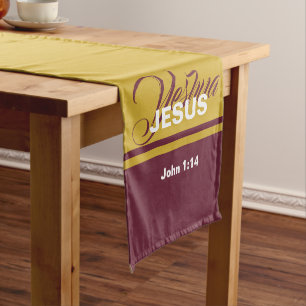 Christian Scripture JESUS REASON SEASON Christmas Short Table Runner
