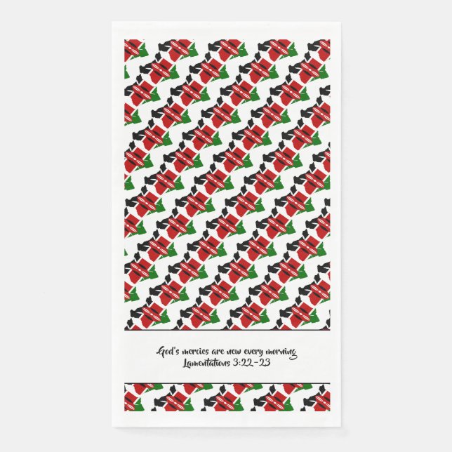 Christian Scripture KENYA FLAG  Napkin (Front)