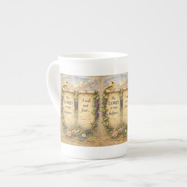 Christian Scripture Mug " The Lord Is My Helper"  (Front Left)