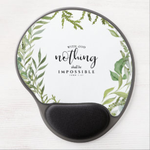 Christian Scripture Nothing Impossible White Gel M Gel Mouse Pad