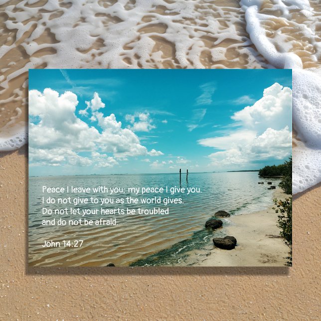 Christian Scripture Sky Water Peace Afraid Announcement Postcard (Creator Uploaded)