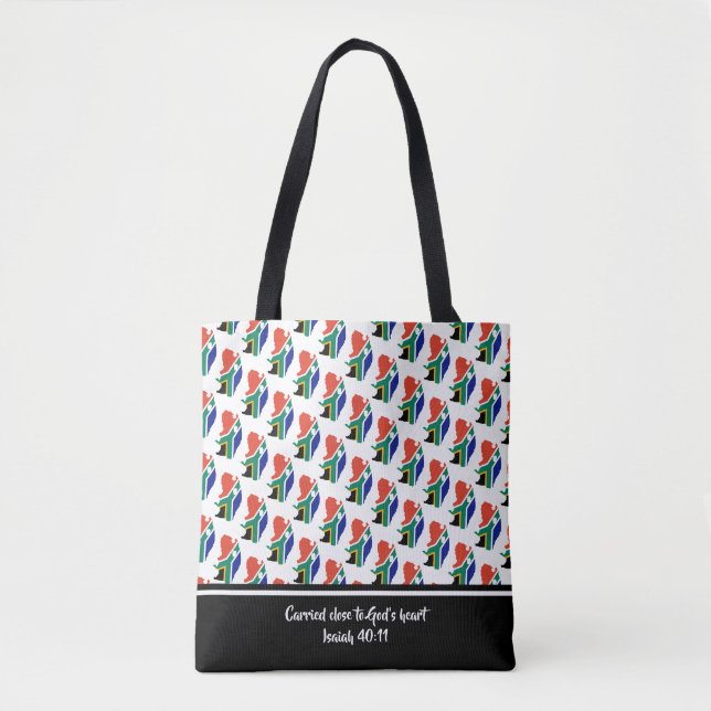 Christian Scripture SOUTH AFRICA FLAG Isaiah Tote Bag (Front)
