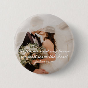 Christian Scripture Wedding Photo 2 Inch Round Button