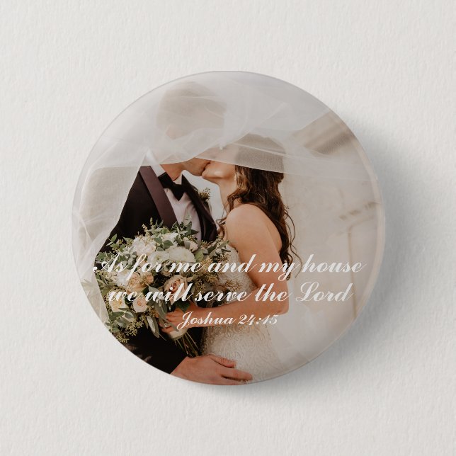 Christian Scripture Wedding Photo 2 Inch Round Button (Front)