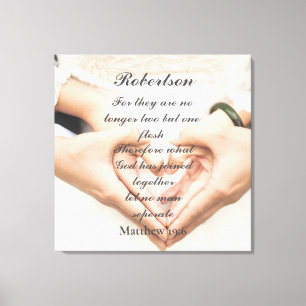Christian Scripture Wedding Photo  Canvas Print
