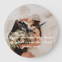 Christian Scripture Wedding Photo Wall Clock