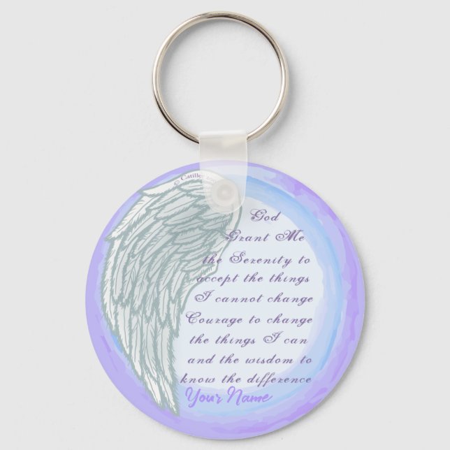 Christian Serenity Prayer Wing Keychain (Front)