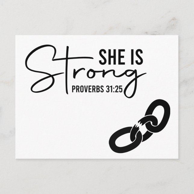 Christian She is Strong | We Miss You Postcard (Front)