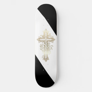 Christian Skateboard Gold Cross