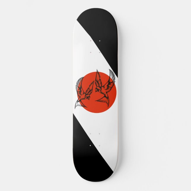Christian Skateboard Swallows in sunset circle (Front)