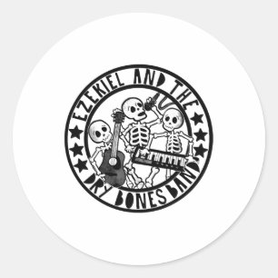 Christian Skeleton Ezekiel And Dry Bone Band Bible Classic Round Sticker