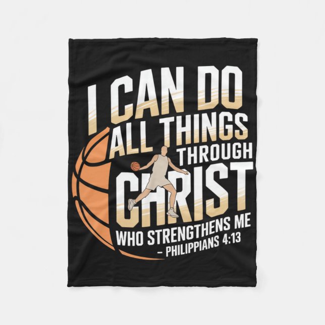 Christian Sketll Player I Can Do All Things  Fleece Blanket (Front)