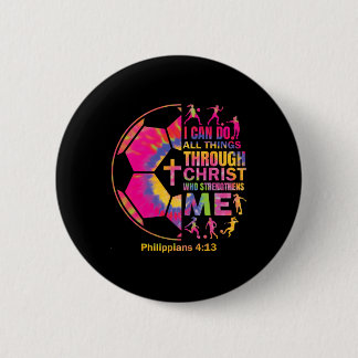 Christian Soccer T Shirt Girls Teen Kids Christ Re 2 Inch Round Button