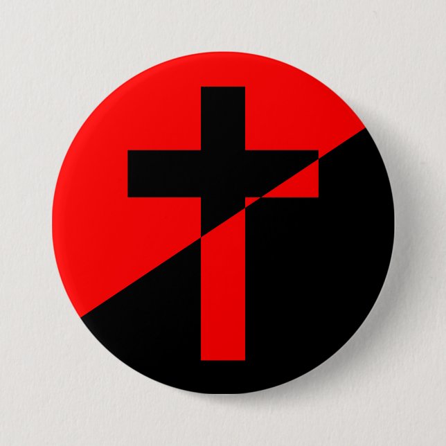 Christian Socialism & Anarchism (Liberation) Flag 3 Inch Round Button (Front)