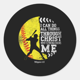 Christian Softll I Can Do All Things Religious Fai Classic Round Sticker