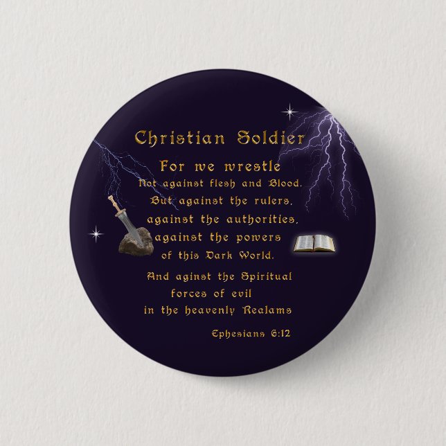 Christian Soldiers 2 Inch Round Button (Front)
