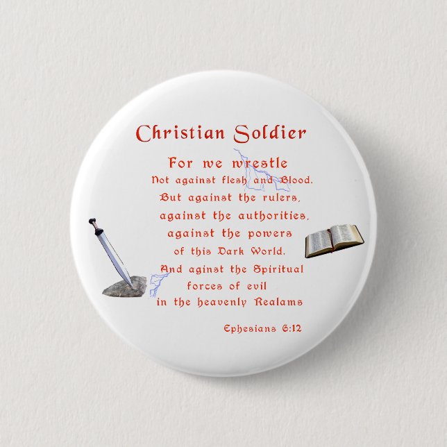 Christian Soldiers 2 Inch Round Button (Front)