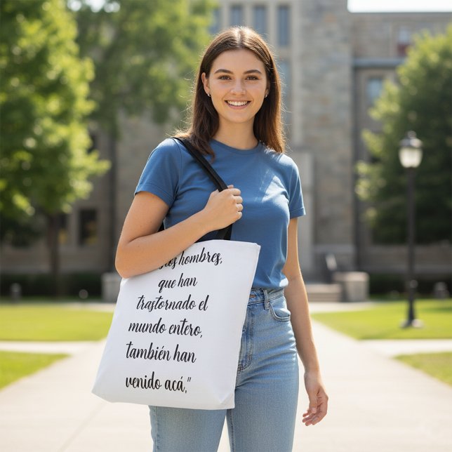  Christian Spanish Bible Verse Acts 17 Hechos 17 Tote Bag (christian bible verse Acts 17 Custom Spanish text, gifts for Christians and pastors)