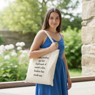 Christian Spanish Bible Verse Acts 17 Hechos 17 Tote Bag