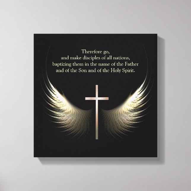 Christian Spirit and Cross Custom Bible Verse Canvas Print (Front)